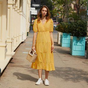 Heartloom Halia Yellow Midi Dress